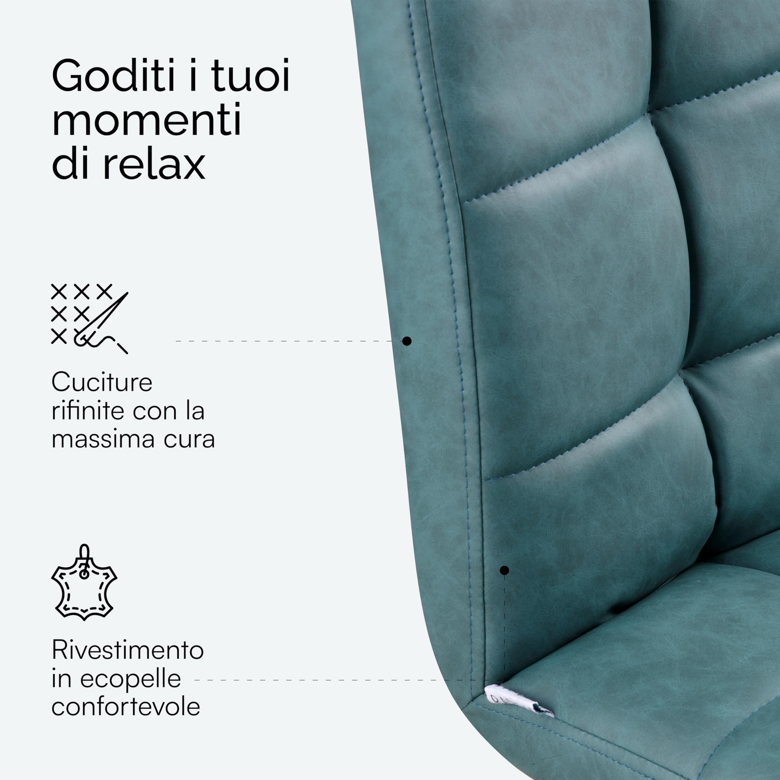 baroni-home-sedie-chaise-simili-cuir-bleu-p-trole-pieds-acier image 4