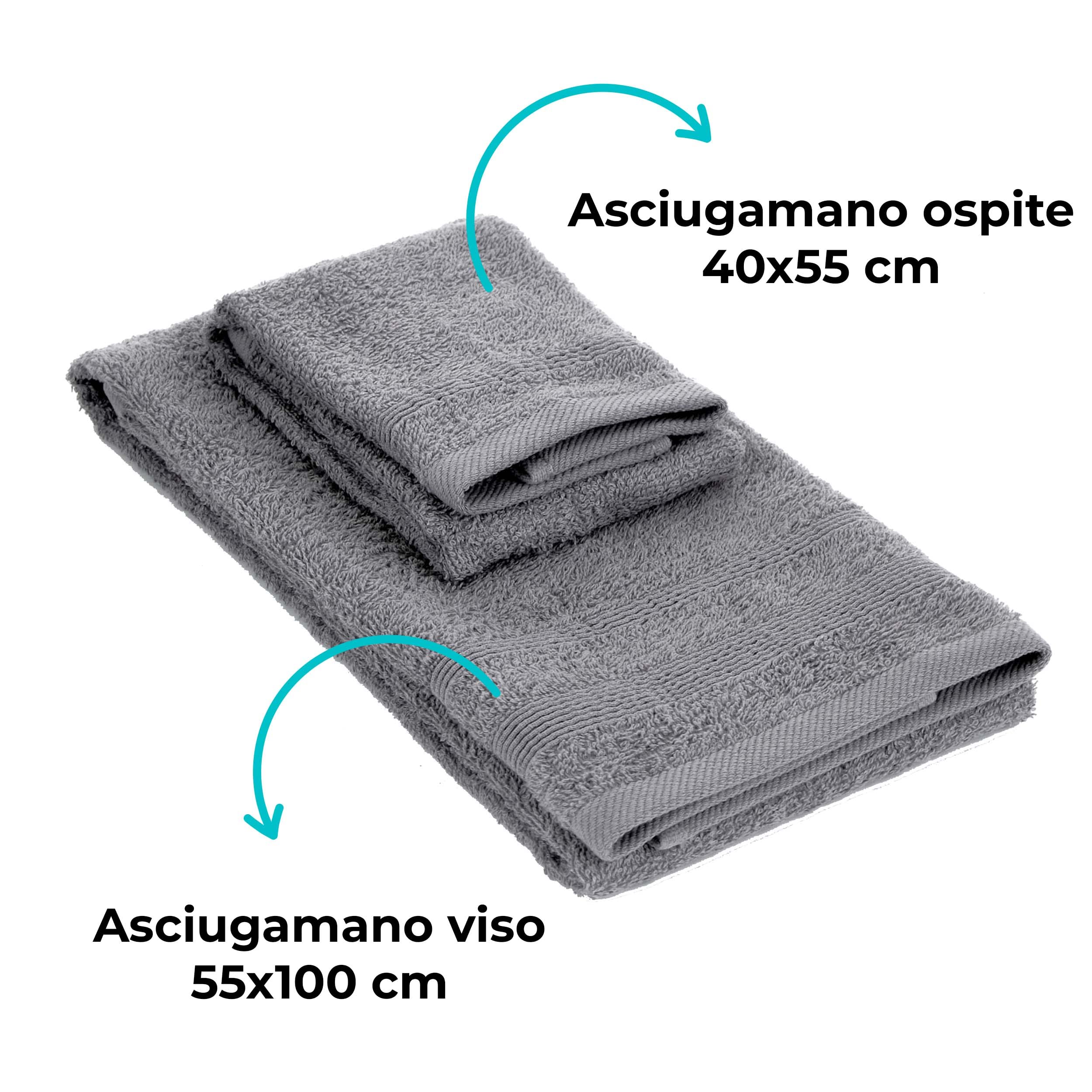 baroni-home-afrodite-lot-2-serviettes-coton-gris-55x100-40x55cm image 2