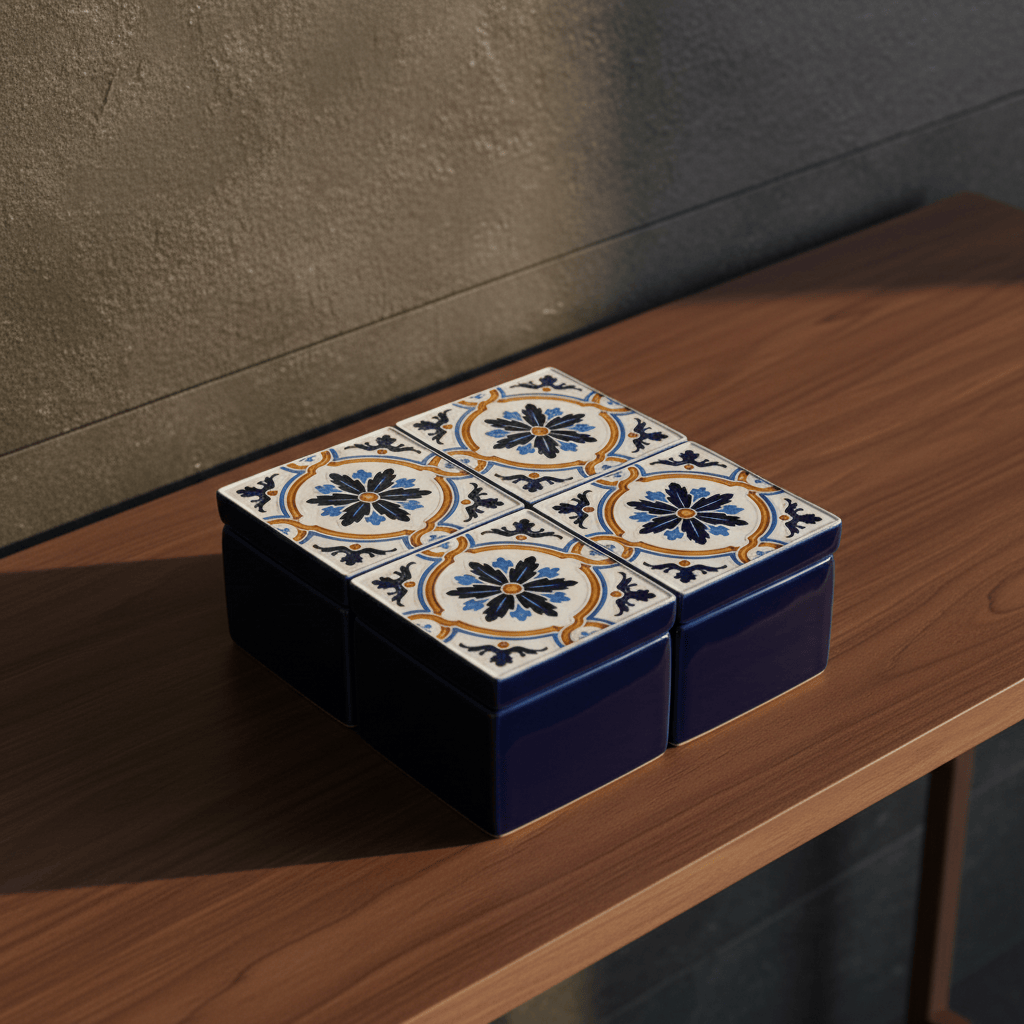 luisa-paix-o-vaisselle-portugaise-bo-te-azulejos-bleu-6x6-cm image 3