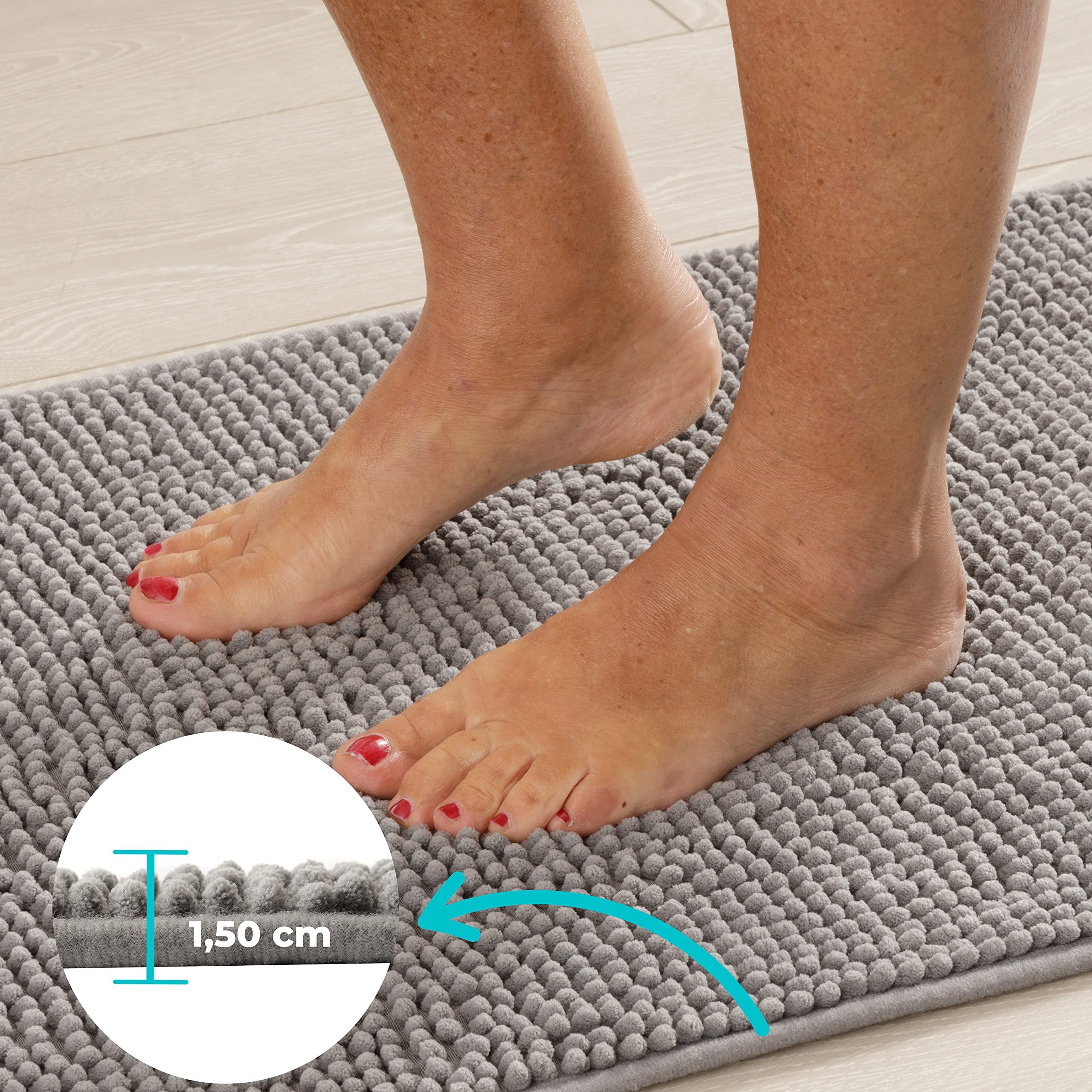 baroni-home-tessile-bagno-tapis-de-bain-gris-50x80-antid-rapant image 6