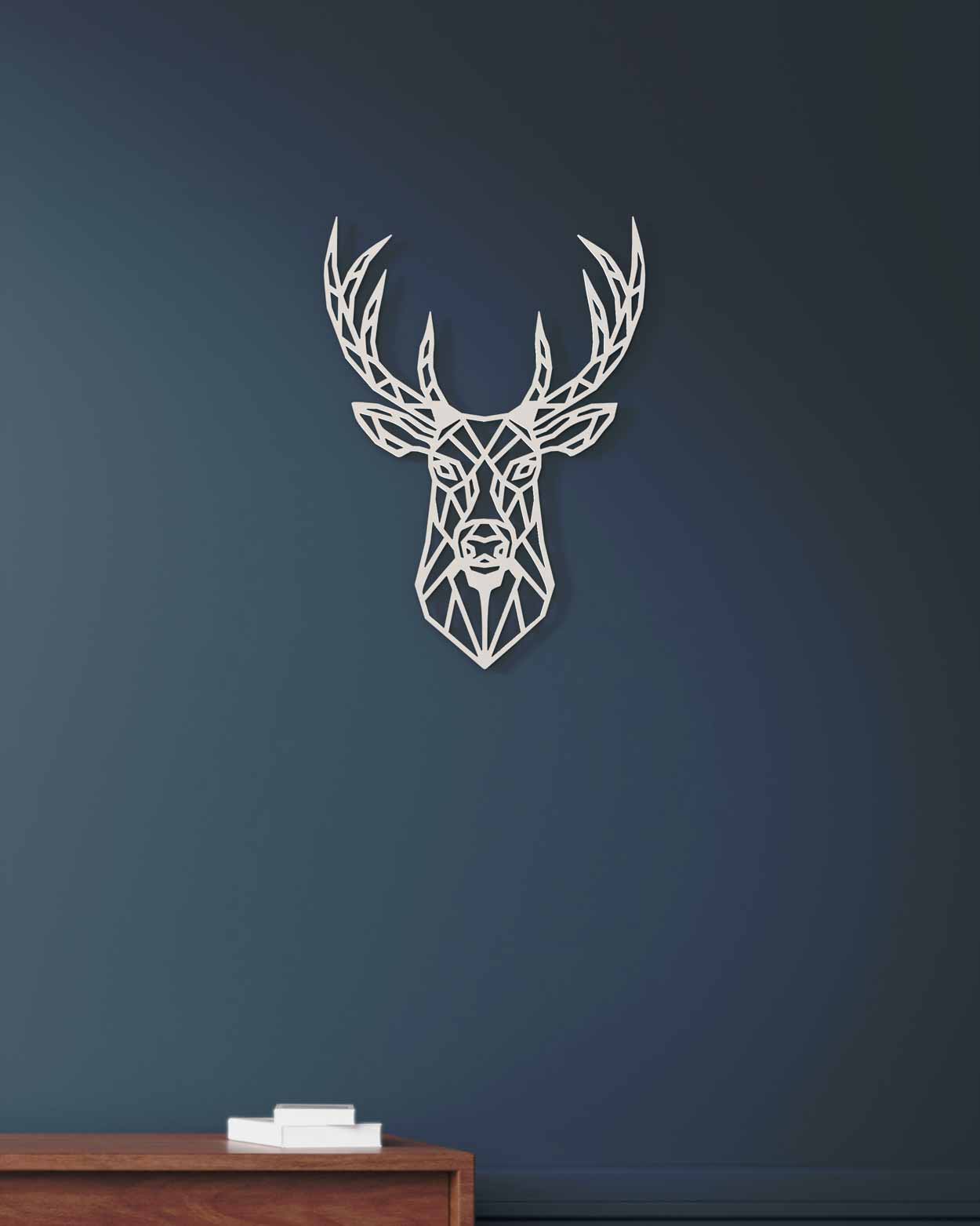 je-suis-art-animaux-cerf-one-line-tableau-m-tal-noir image 2