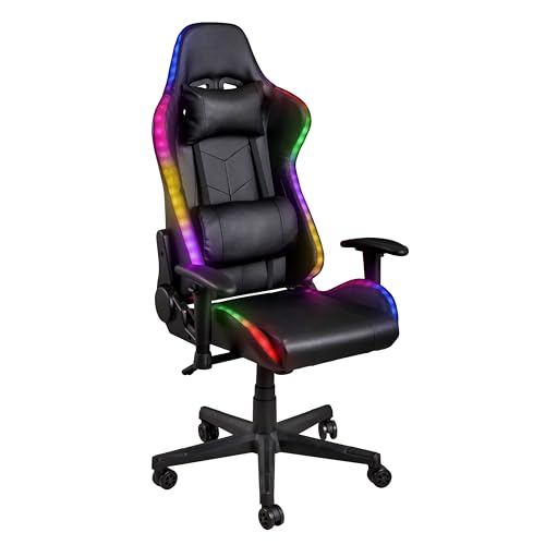 baroni-home-sedie-chaise-gaming-noir-led-dossier-180 image 8