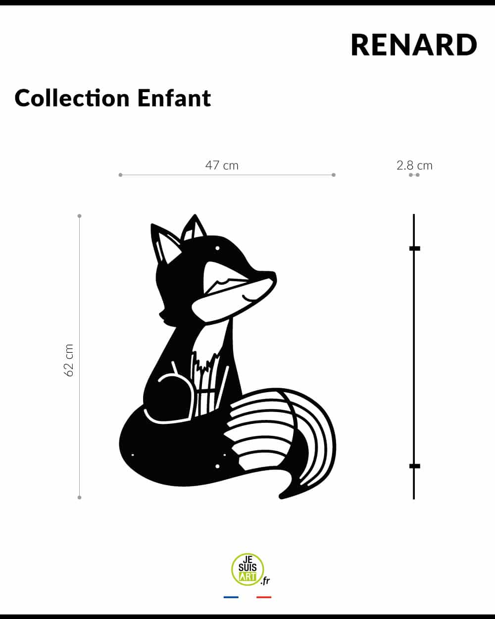 je-suis-art-enfants-renard-d-co-murale-m-tal-one-line image 5