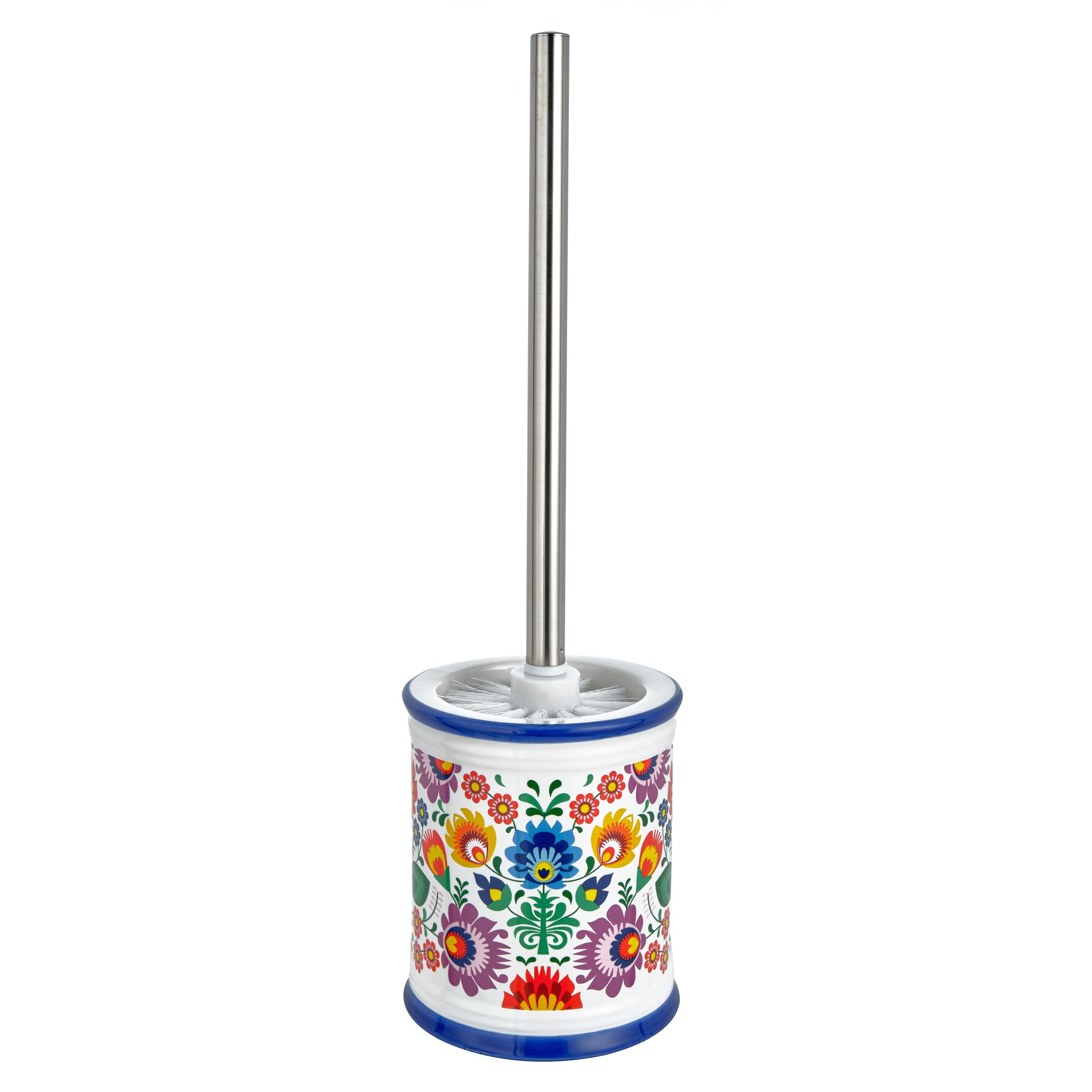 baroni-home-tutto-bagno-brosse-wc-c-ramique-fleurs-11x39-cm image 1