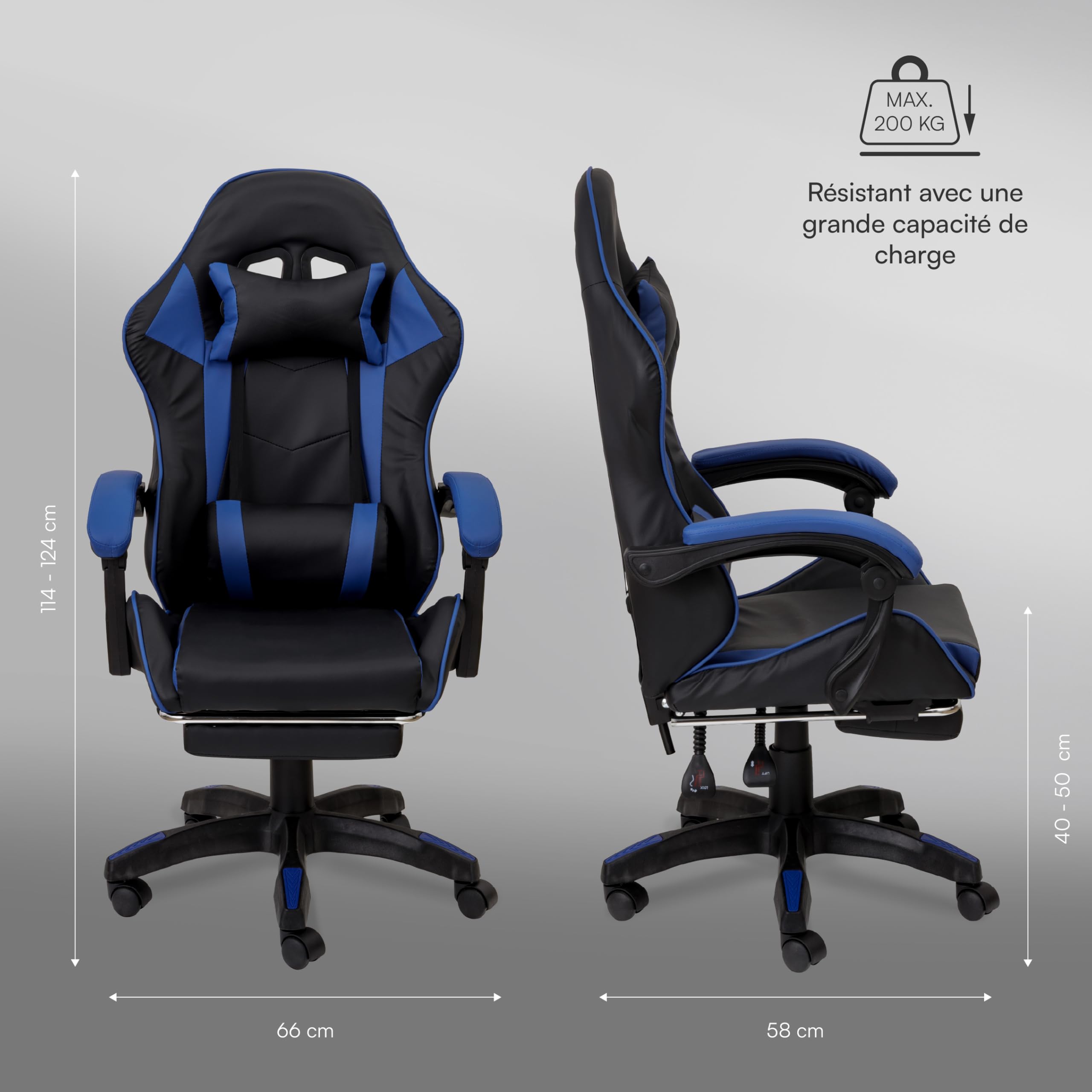 baroni-home-sedie-chaise-gaming-bleue-ergonomique-repose-pieds image 3