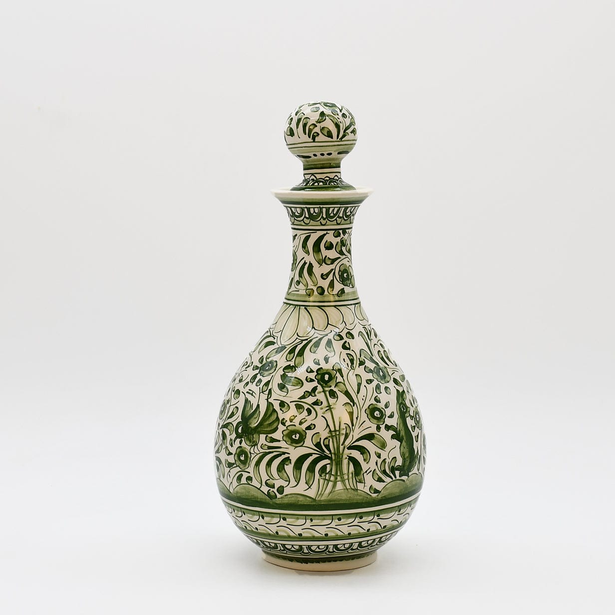 luisa-paix-o-coimbra-carafe-c-ramique-29cm-vert-floral image 1