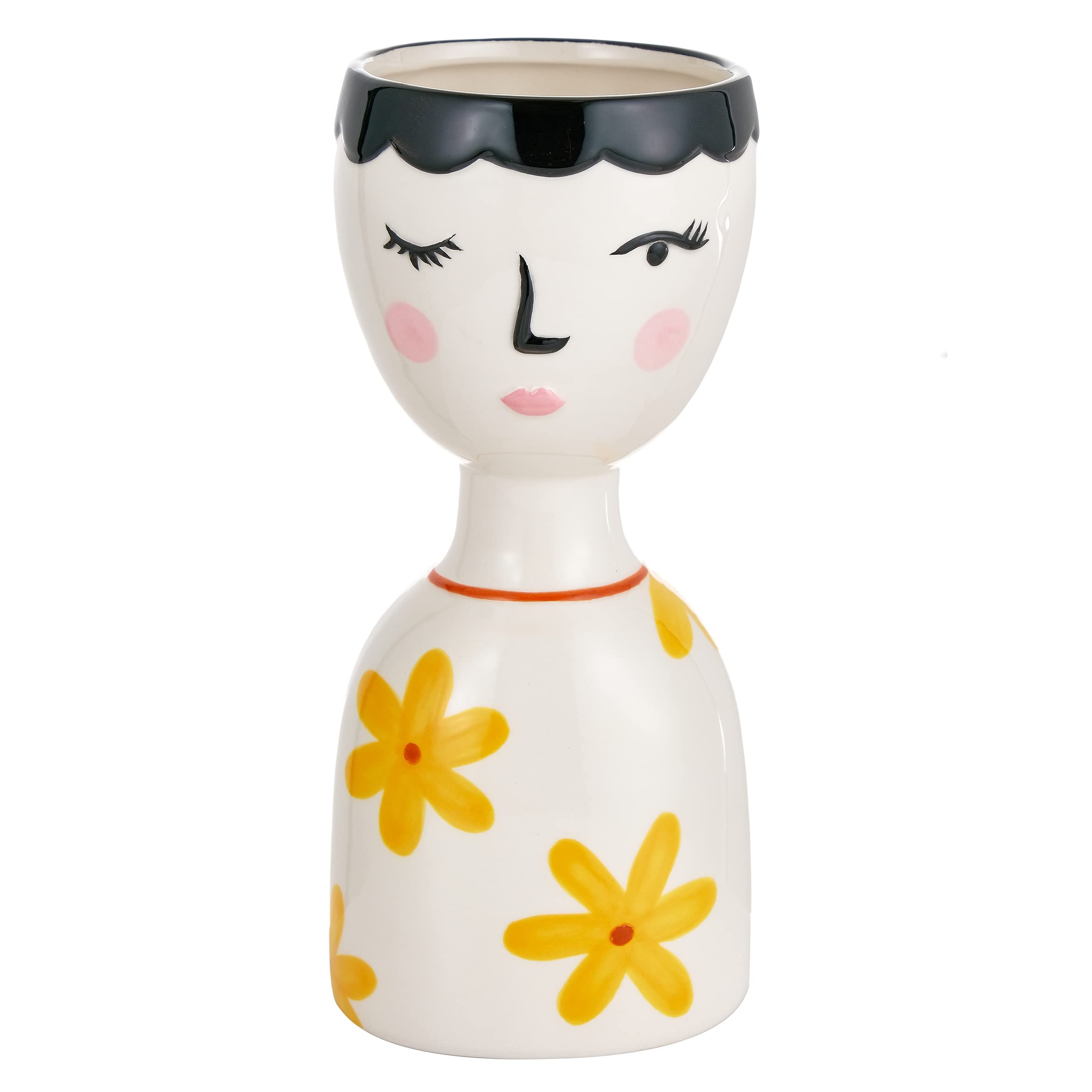 baroni-home-decorazioni-vase-c-ramique-visage-clin-d-il-10x10x16-cm image 8