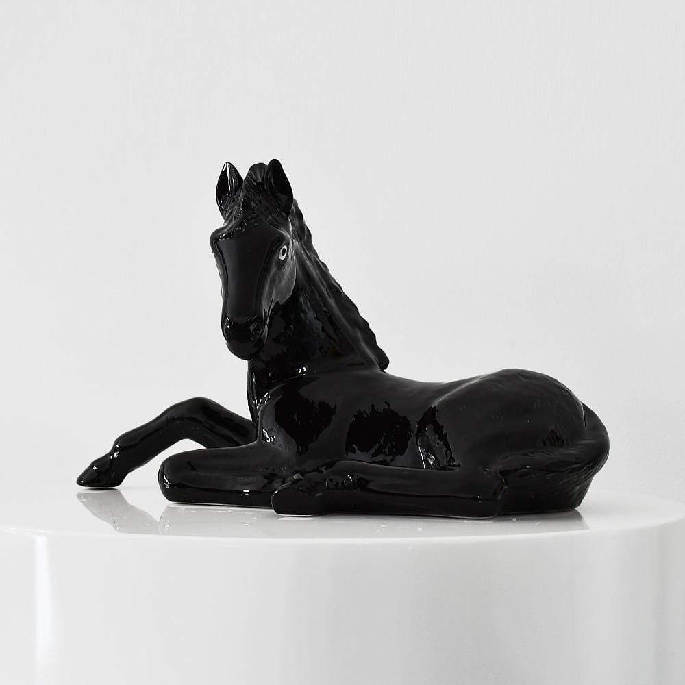 luisa-paix-o-cheval-statuette-c-ramique-noire-38cm image 4