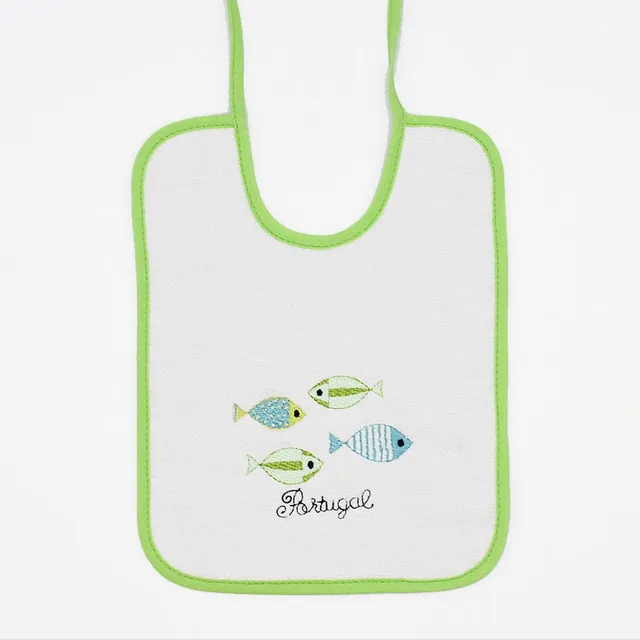 luisa-paix-o-sardinhas-bavoir-coton-vert-brod-sardines image 1