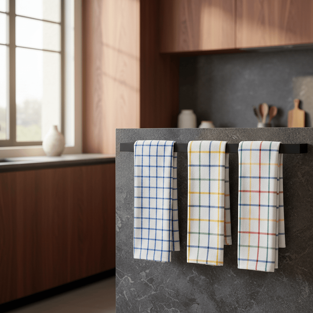 luisa-paix-o-torchon-cuisine-carreaux-bleus-lot-de-4-coton image 2