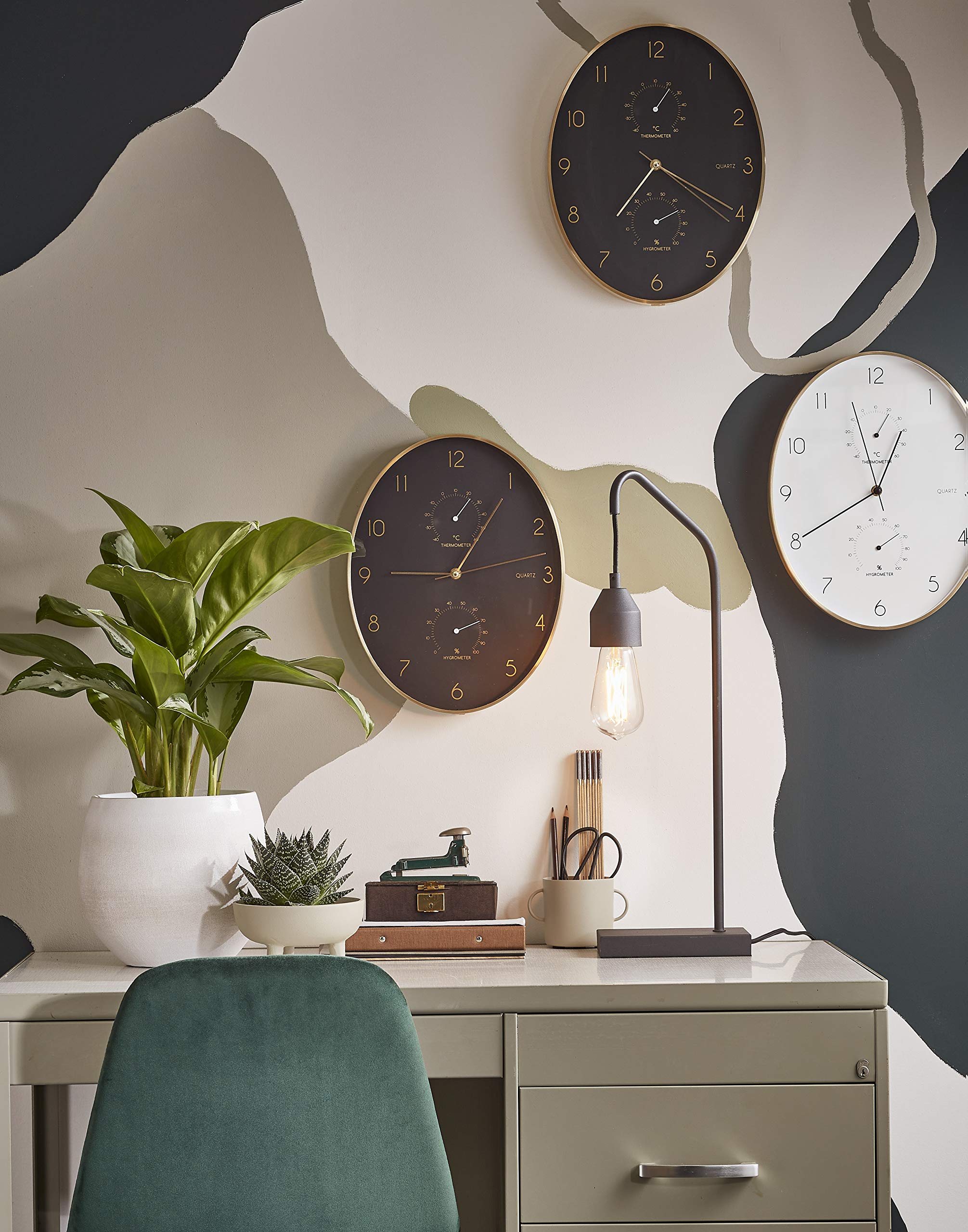mica-decorations-andy-horloge-murale-noir-dor-35cm image 6