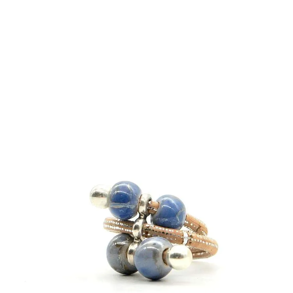 luisa-paix-o-bijoux-bague-azulejo-bleue-verre-ajustable-2-5-cm image 1
