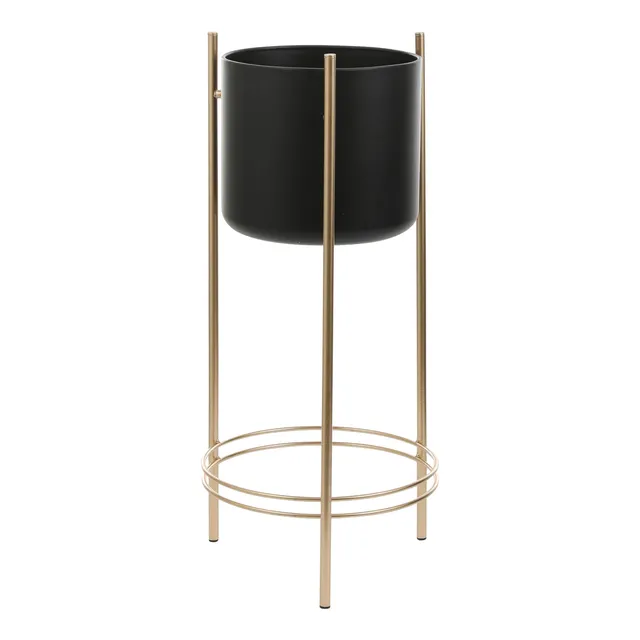 mica-decorations-sverre-pot-sur-pied-noir-dor-h66-cm image 1