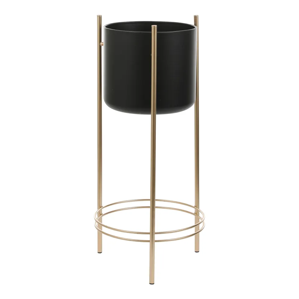 mica-decorations-sverre-pot-sur-pied-noir-dor-h66-cm image 1