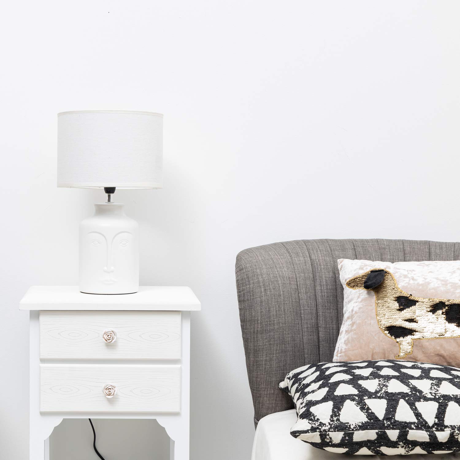 baroni-home-visage-blanc-lampe-chevet-c-ramique-23x39-cm image 4