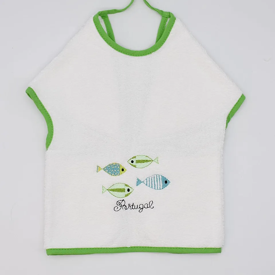 luisa-paix-o-sardinhas-bavoir-tablier-coton-vert image 1