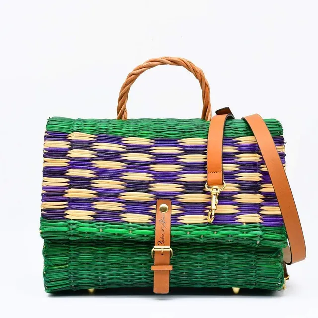 luisa-paix-o-sac-cartable-jonc-sac-vert-violet-30cm image 1