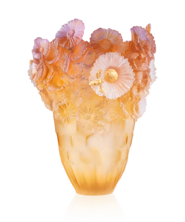 daum-or-d-abeille-vase-magnum-feuille-d-or-99-ex image 1