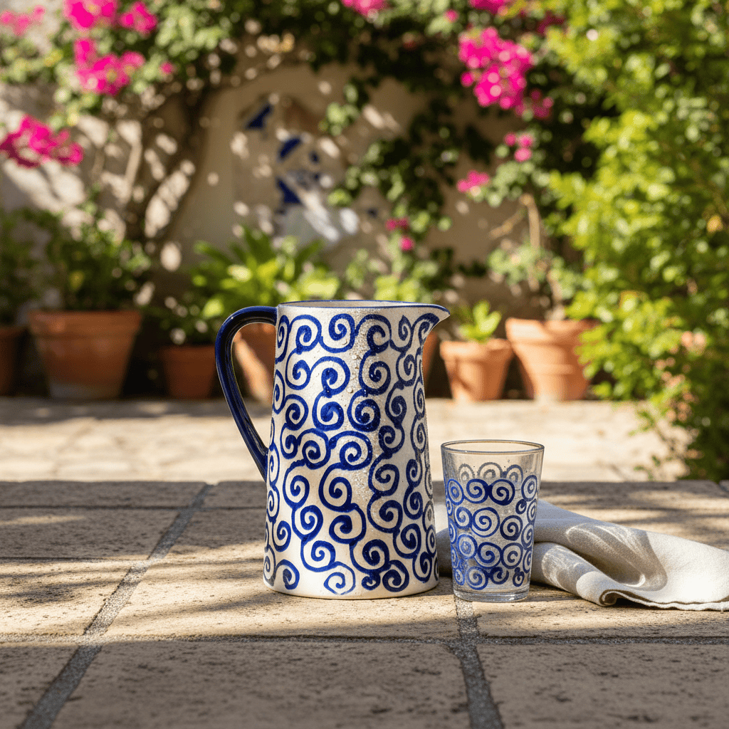 luisa-paix-o-redemoinho-carafe-c-ramique-bleue-1-l-spirales image 2