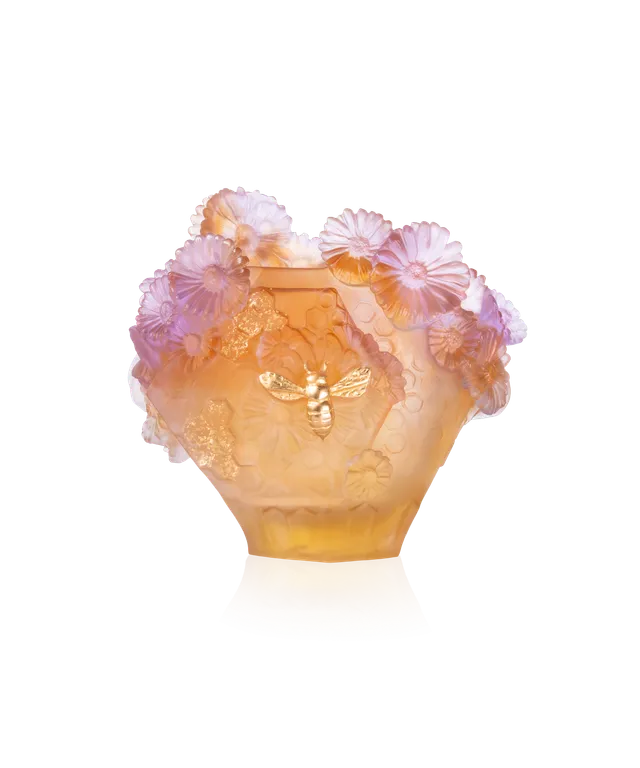 daum-d-coration-or-d-abeille-vase-moyen-feuille-d-or-175-ex image 1