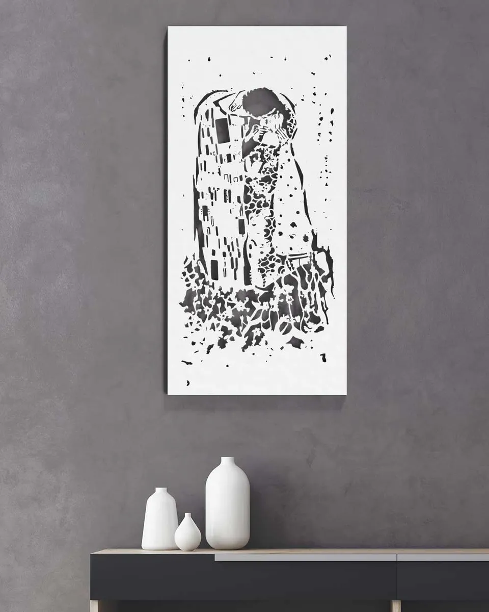 je-suis-art-tableaux-le-baiser-klimt-tableau-m-tal-d-coup image 1
