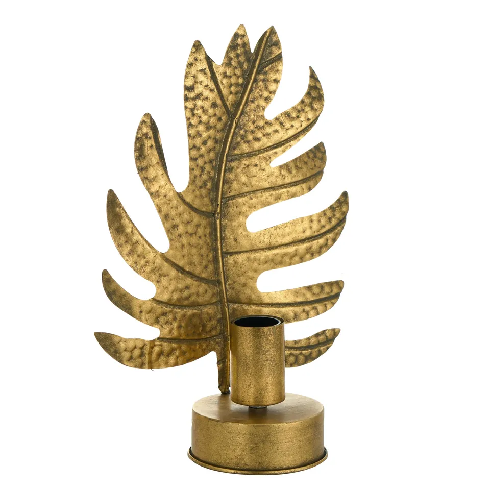 baroni-home-lampe-de-table-dor-e-monstera-fer-35-cm image 1