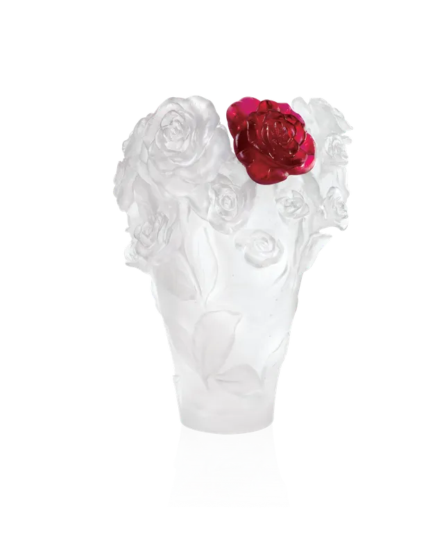daum-univers-v-g-tal-rose-passion-vase-blanc-fleur-rouge image 1