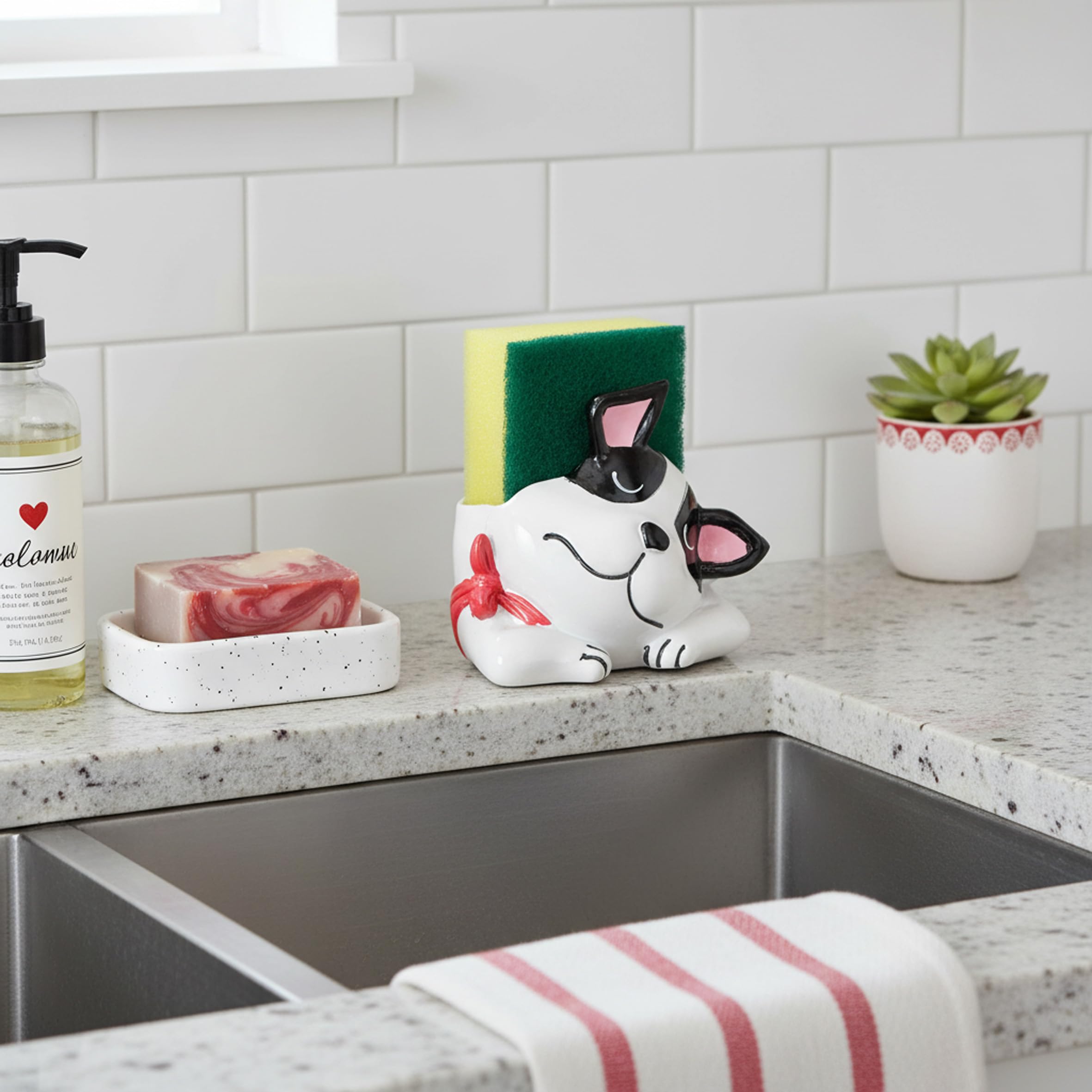 baroni-home-cucina-porte-ponge-cuisine-musin-chien-noir-10x6x10-cm image 2
