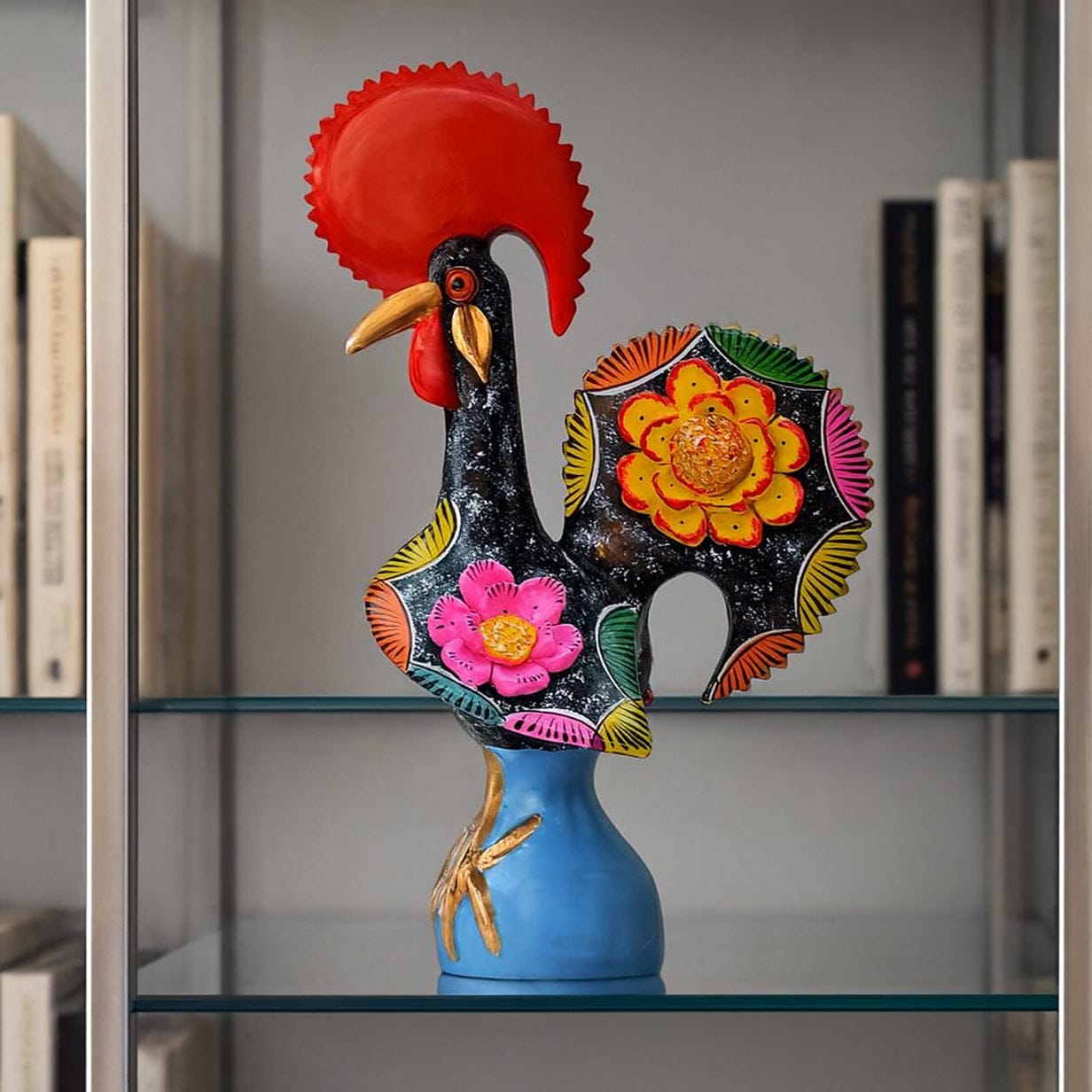 luisa-paix-o-coq-de-barcelos-40cm-noir-c-ramique-pi-ce-unique image 3