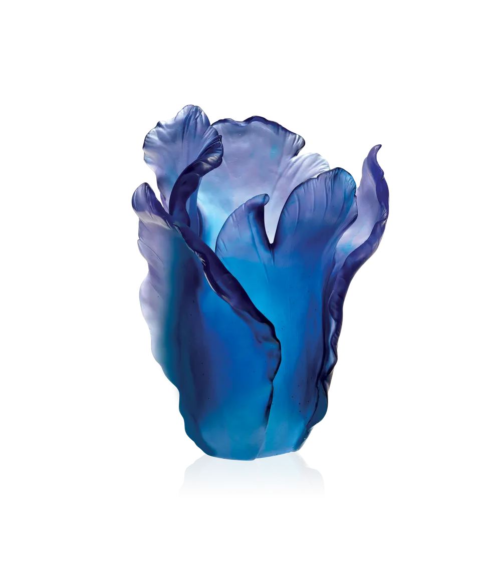 daum-tulipe-vase-grand-mod-le-bleu-cristal-floral image 1