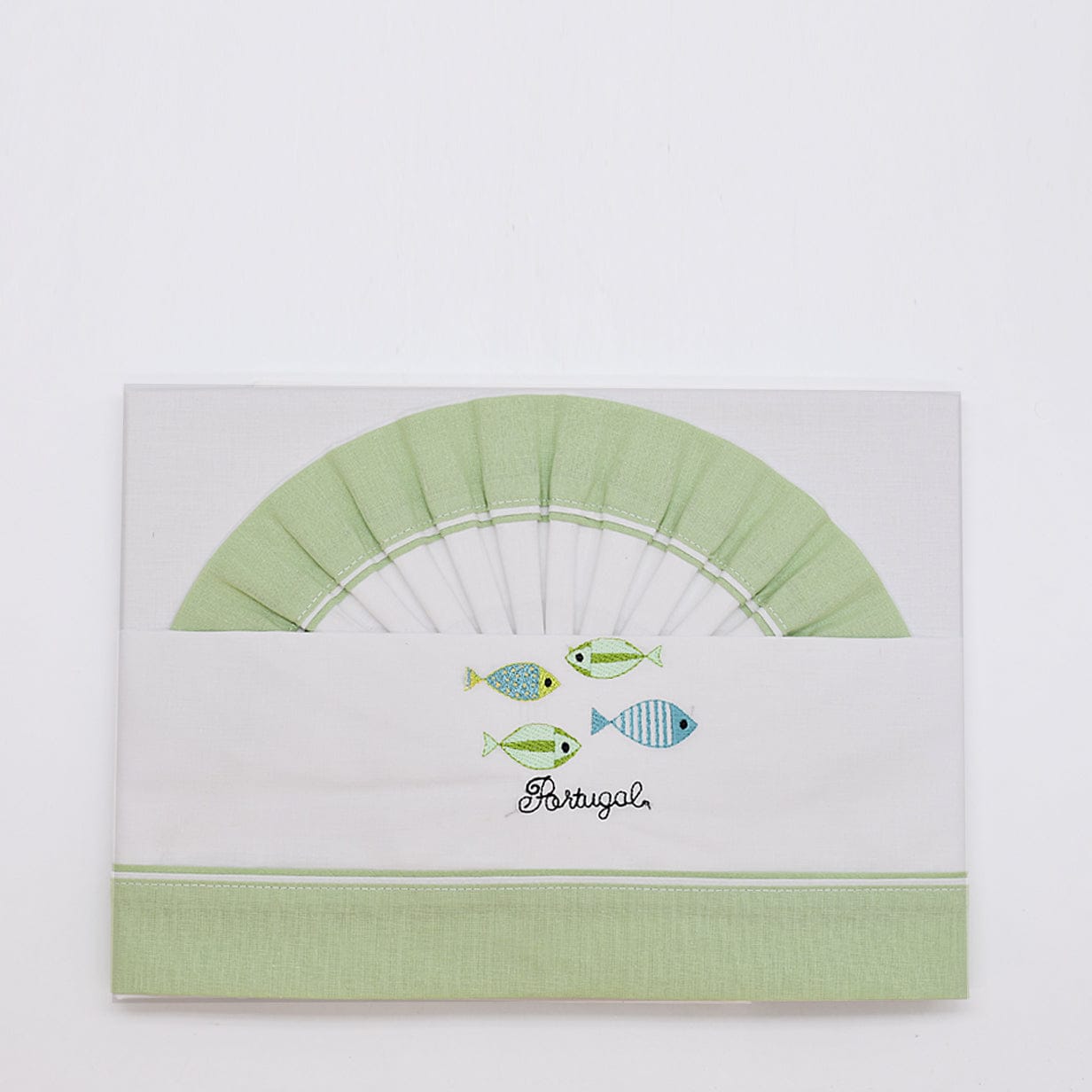 luisa-paix-o-linge-parure-lit-b-b-sardinhas-coton-vert-3-pi-ces image 1