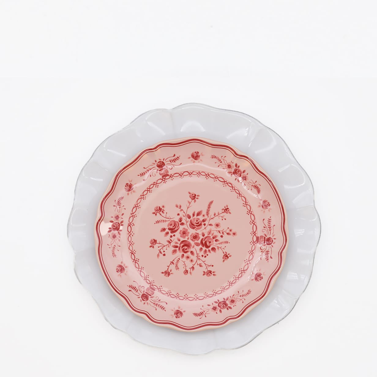 luisa-paix-o-rosa-vila-duo-assiettes-gr-s-blanc-rose-21cm image 1