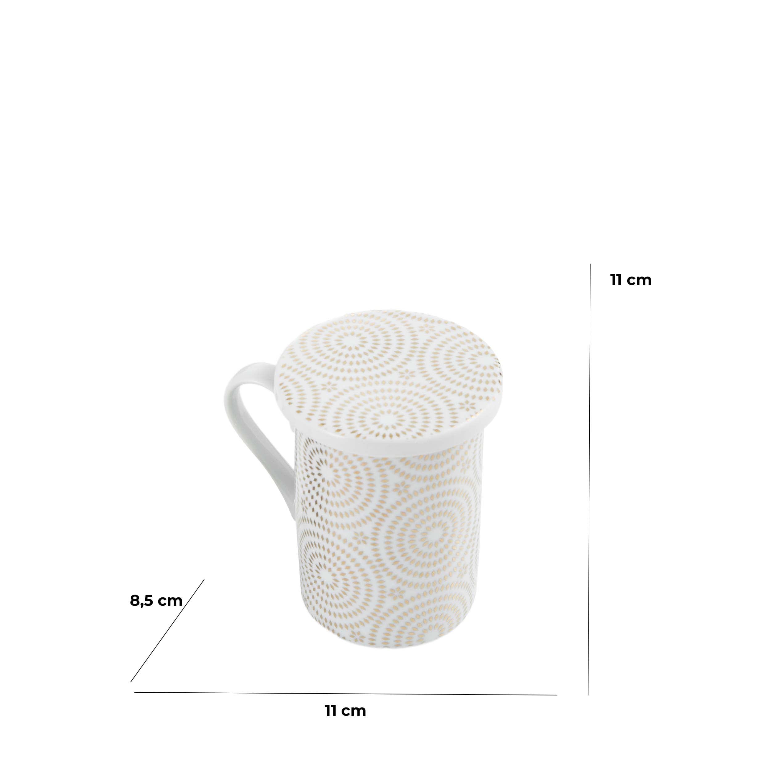 baroni-home-cucina-tasse-tisani-re-c-ramique-blanc-or-filtre image 2