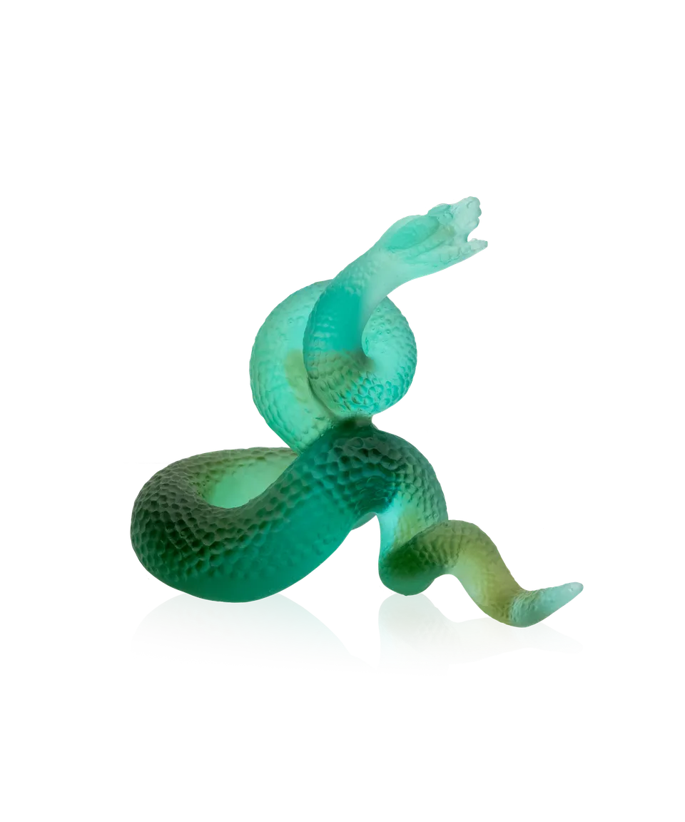 daum-serpent-vert-sculpture-animale-588ex-cristal image 1