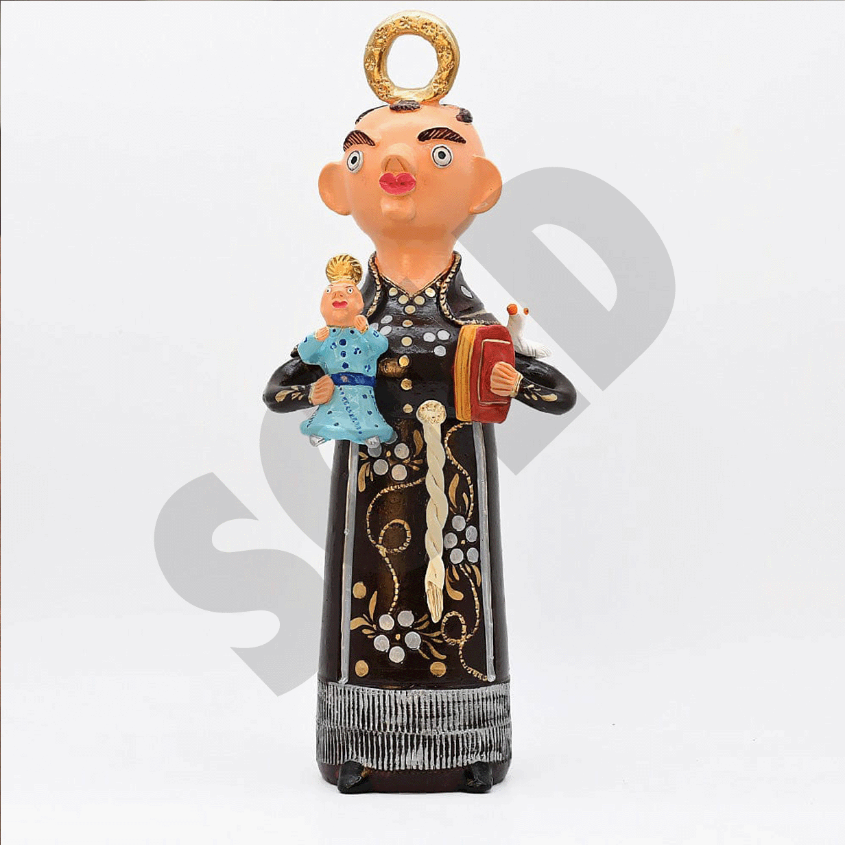 luisa-paix-o-s-o-ant-nio-50cm-statuette-c-ramique-pi-ce-unique image 1