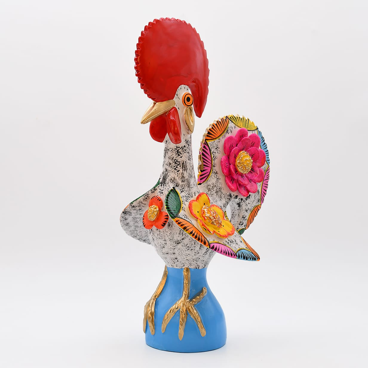 luisa-paix-o-coq-de-barcelos-40cm-blanc-figurine-c-ramique-unique image 6