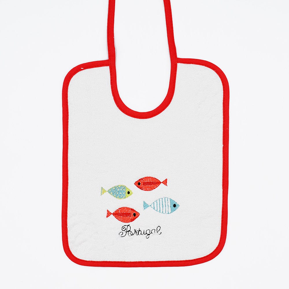 luisa-paix-o-sardinhas-bavoir-b-b-rouge-26x21-coton image 1