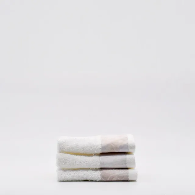 luisa-paix-o-essuie-mains-coton-30x30-beige-lot-3-ponge image 1