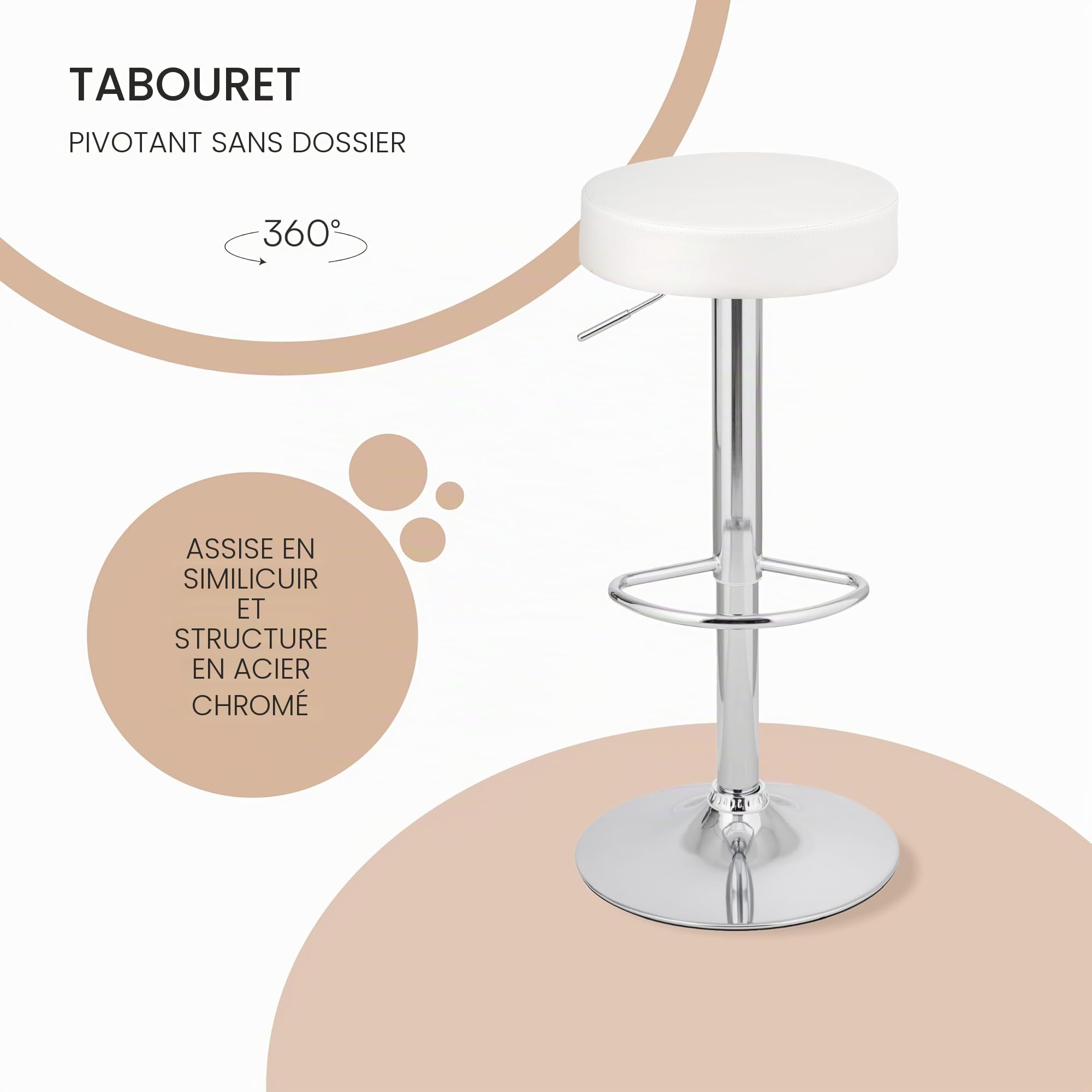 baroni-home-sedie-tabouret-de-bar-blanc-r-glable-59-79-cm image 6