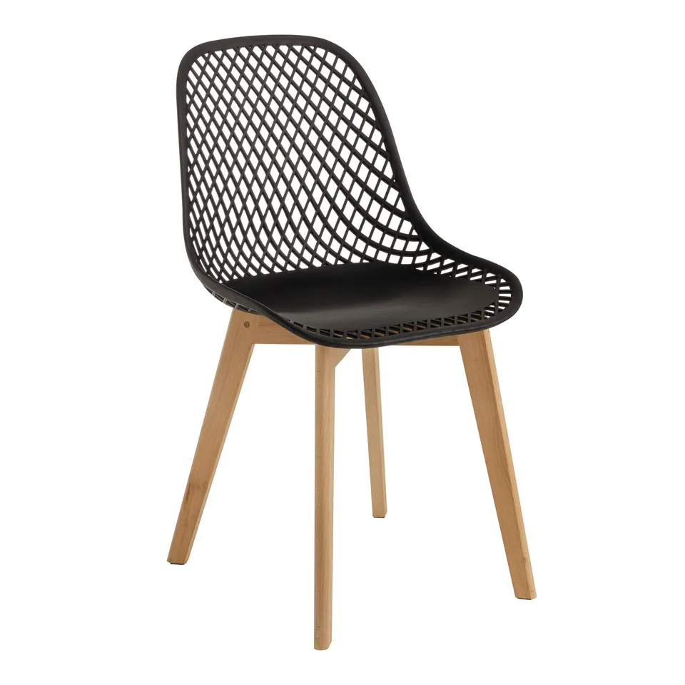 baroni-home-sedie-chaise-moderne-noire-pieds-bois-48x43x84-cm image 1