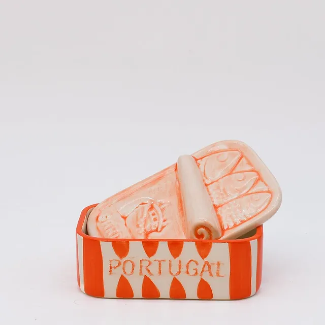 luisa-paix-o-vaisselle-portugaise-bo-te-sardines-c-ramique-orange image 1