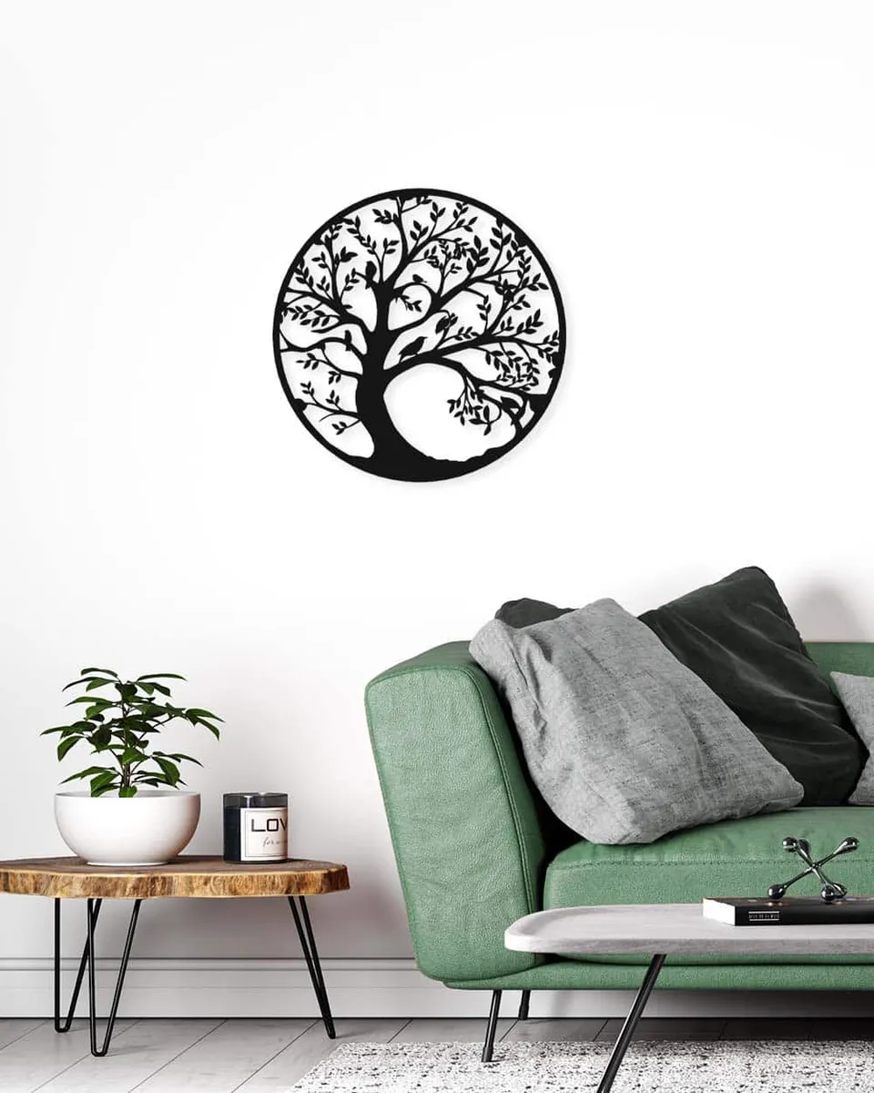 je-suis-art-tableaux-arbre-de-vie-tableau-m-tal-noir-d-coupe-laser image 1