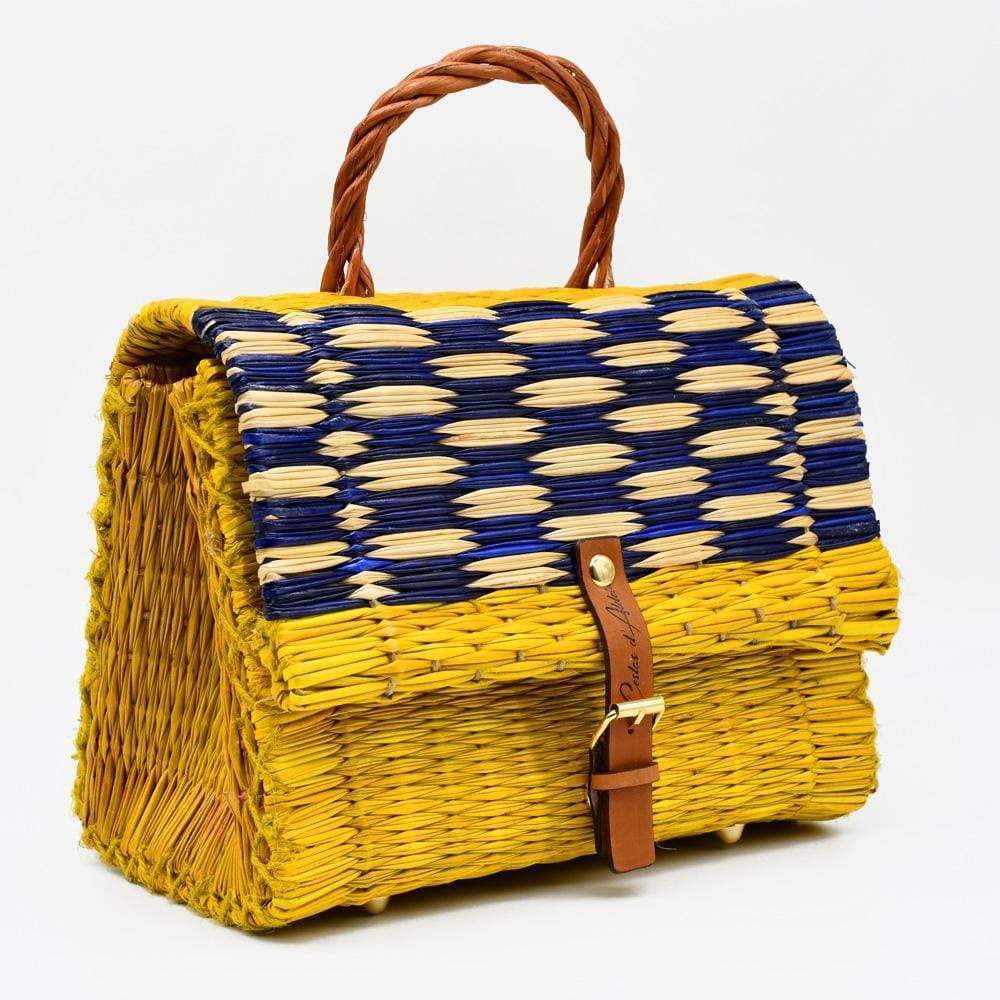 sac-cartable-en-jonc-jaune-et-bleu-25cm-cuir image 2