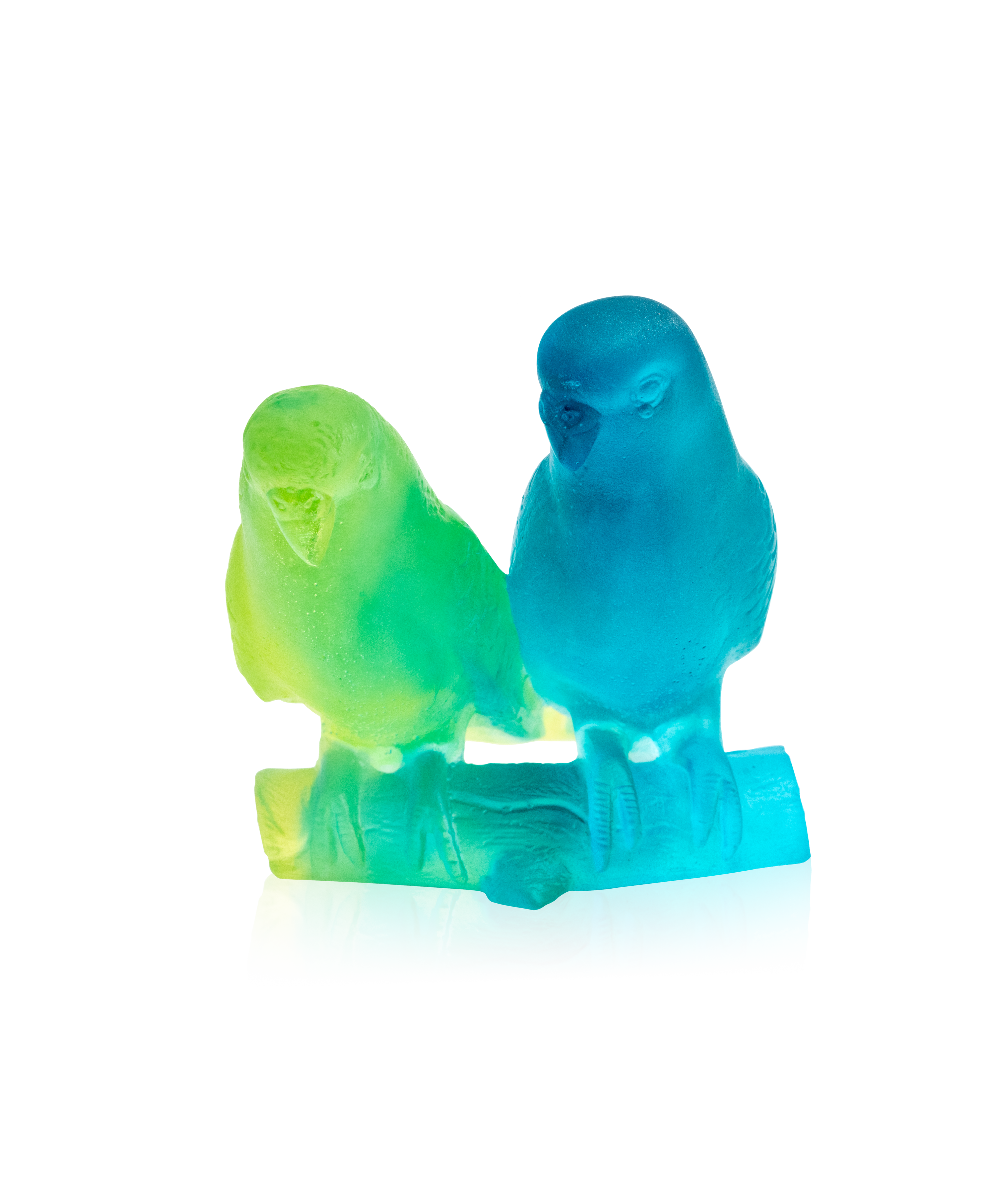daum-univers-animalier-couple-perruches-sculpture-bleu image 1