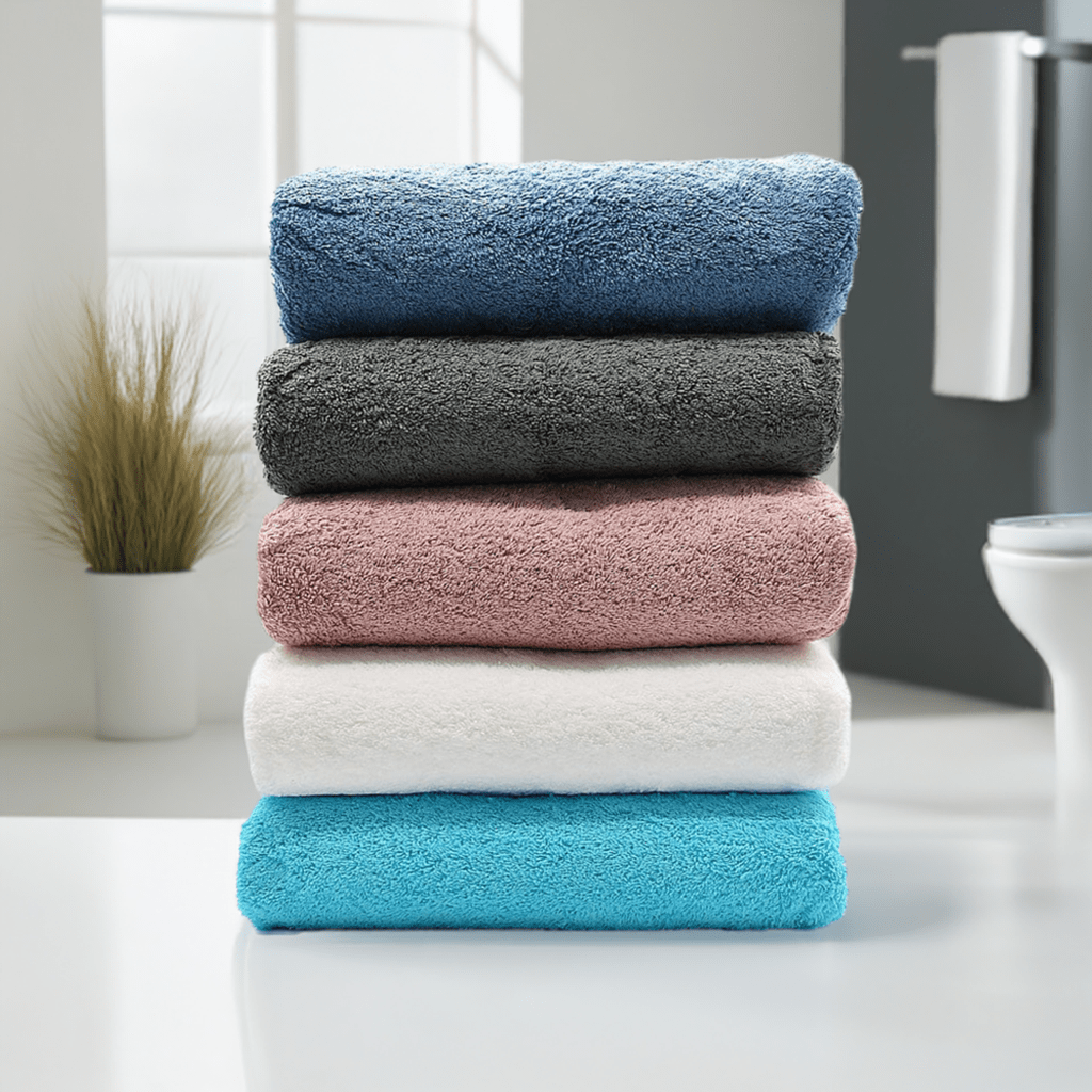 luisa-paix-o-parure-de-bains-3-pi-ces-coton-bleu-550g image 2