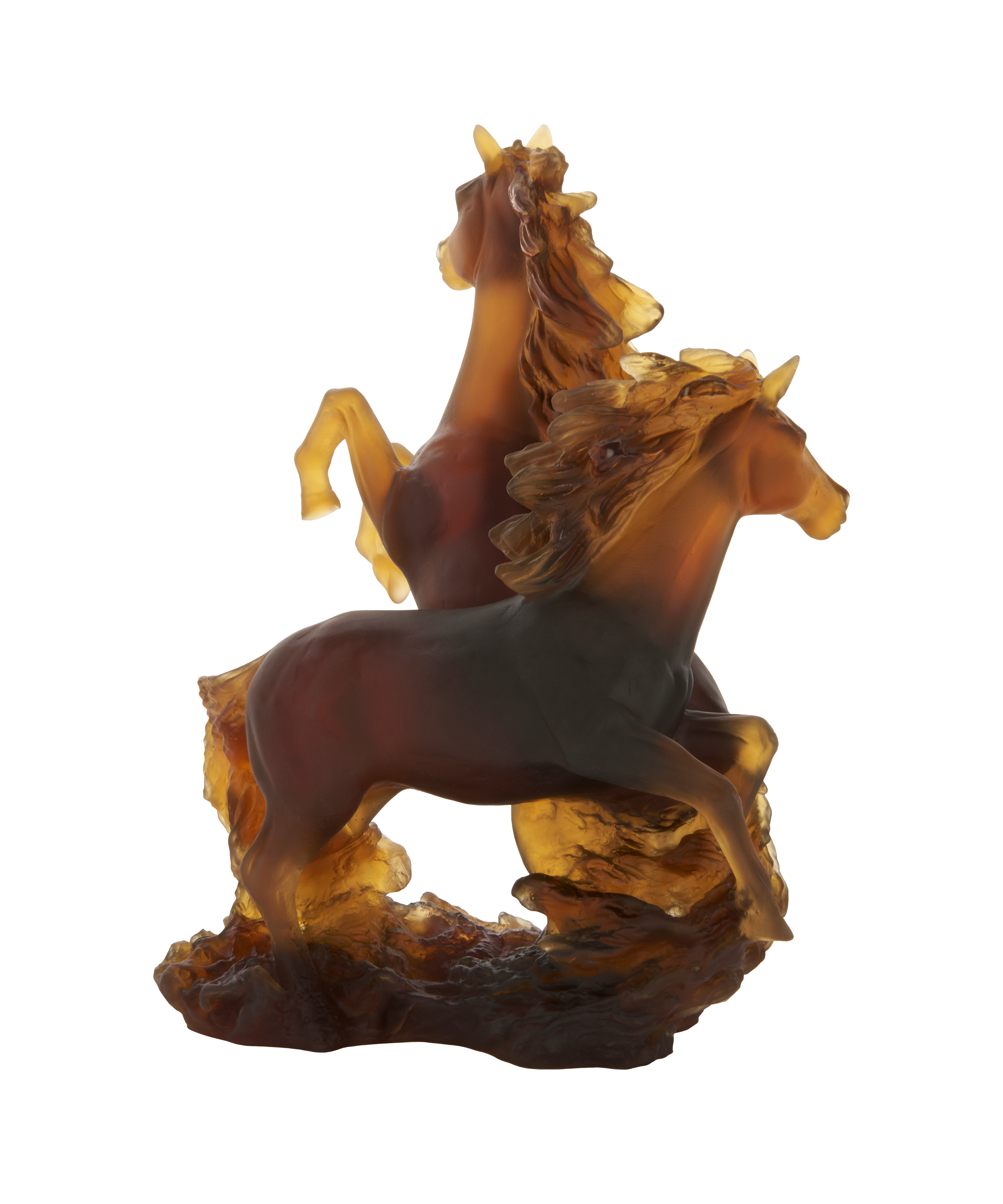 daum-univers-animalier-cavalcade-sculpture-deux-chevaux-cristal image 3