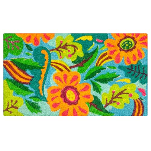 baroni-home-tessile-casa-paillasson-coco-fleurs-fond-bleu-70x40-cm image 5