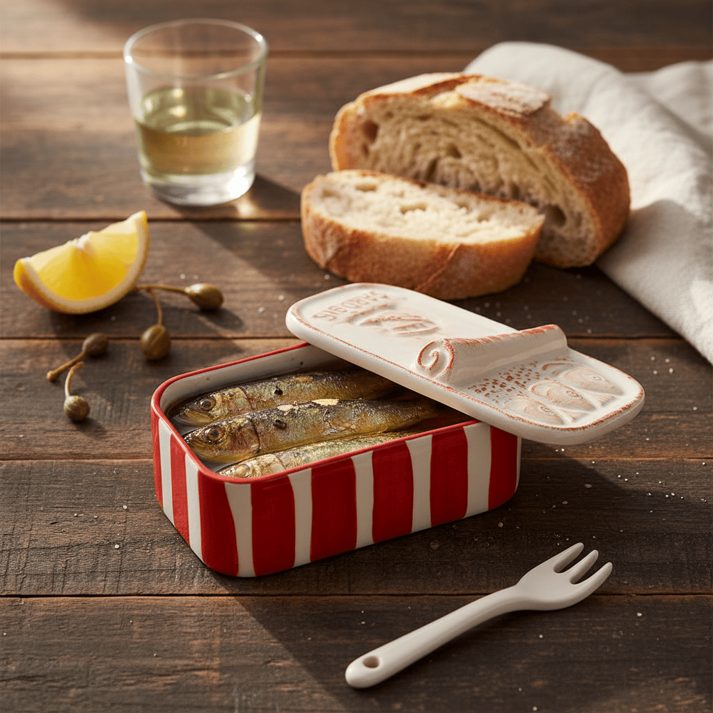 luisa-paix-o-vaisselle-portugaise-bo-te-sardines-c-ramique-rouge image 2
