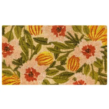 baroni-home-tessile-casa-paillasson-coco-fleurs-tons-chauds-70x40-cm image 1
