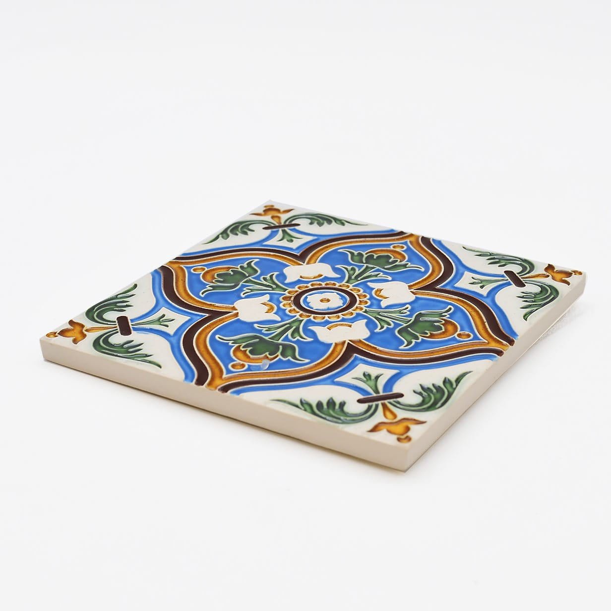luisa-paix-o-azulejos-hispano-maure-14x14cm-carreau-relief-fait-main image 3